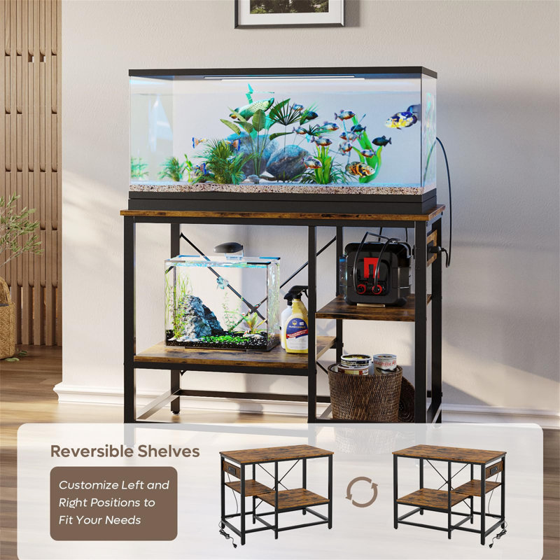 40 50 Gallon Fish Tank Stand With Power Outlet 36X18 Metal Aquarium Stand